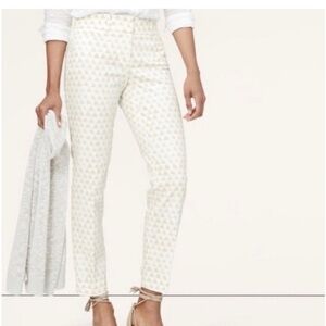 Ann Taylor LOFT Marisa Capris Size 10 Riviera Pant Triangle Print Cropped